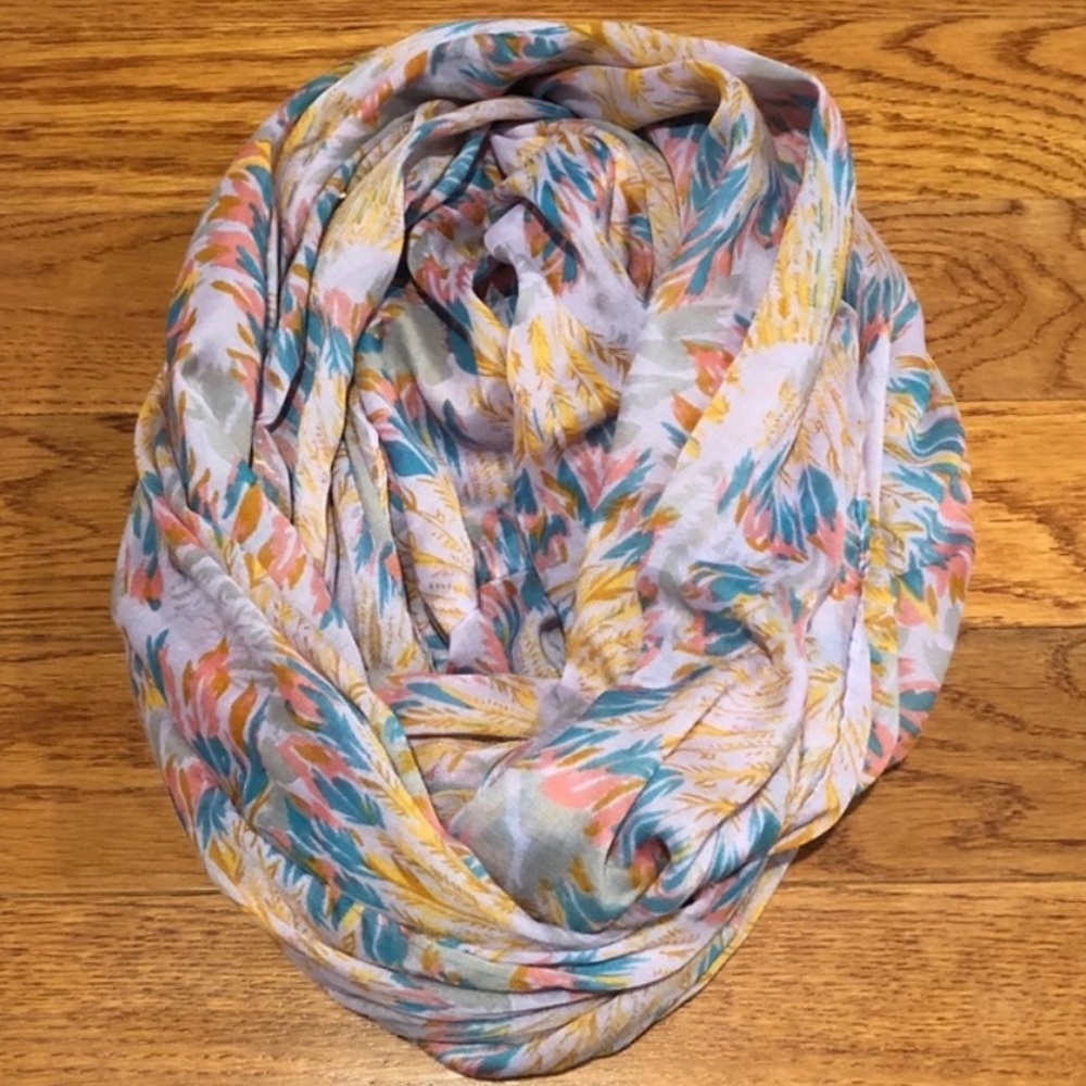 Pieces Pastel Feather Infinity Scarf